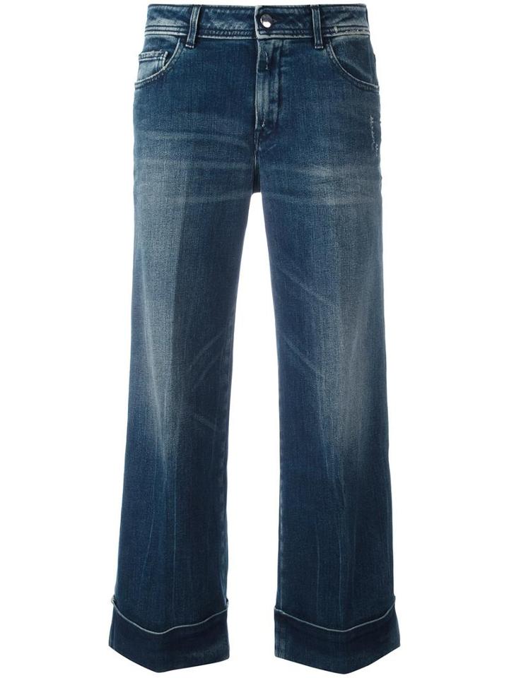 The Seafarer Cropped Flared Jeans, Women's, Size: 28, Blue, Cotton/polyurethane