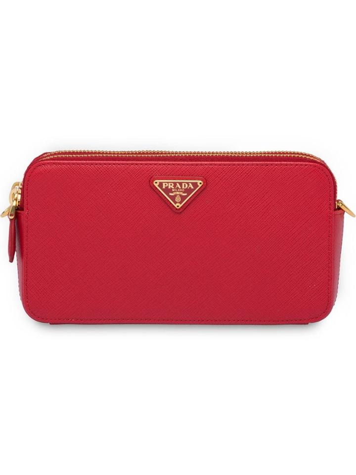 Prada Saffiano Leather Mini Shoulder Bag - Red