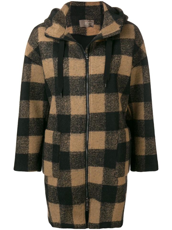 Altea Zip-up Plaid Hooded Jacket - Black