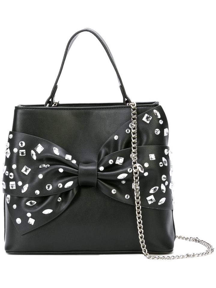 Christian Siriano Embellished Bow Tote Bag - Black