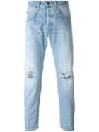 +people Distressed Slim Fit Jeans, Men's, Size: 32, Blue, Cotton