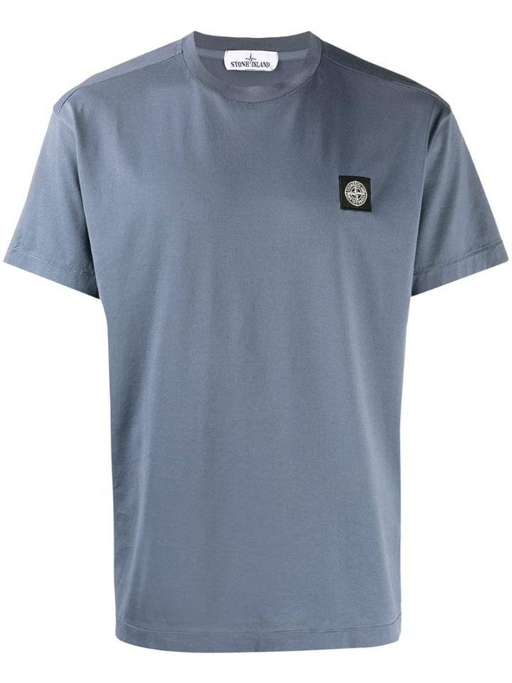 Stone Island Embroidered Logo T-shirt - Blue