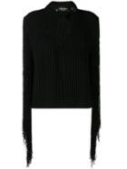 Calvin Klein 205w39nyc Fringed Sleeves Jumper - Black