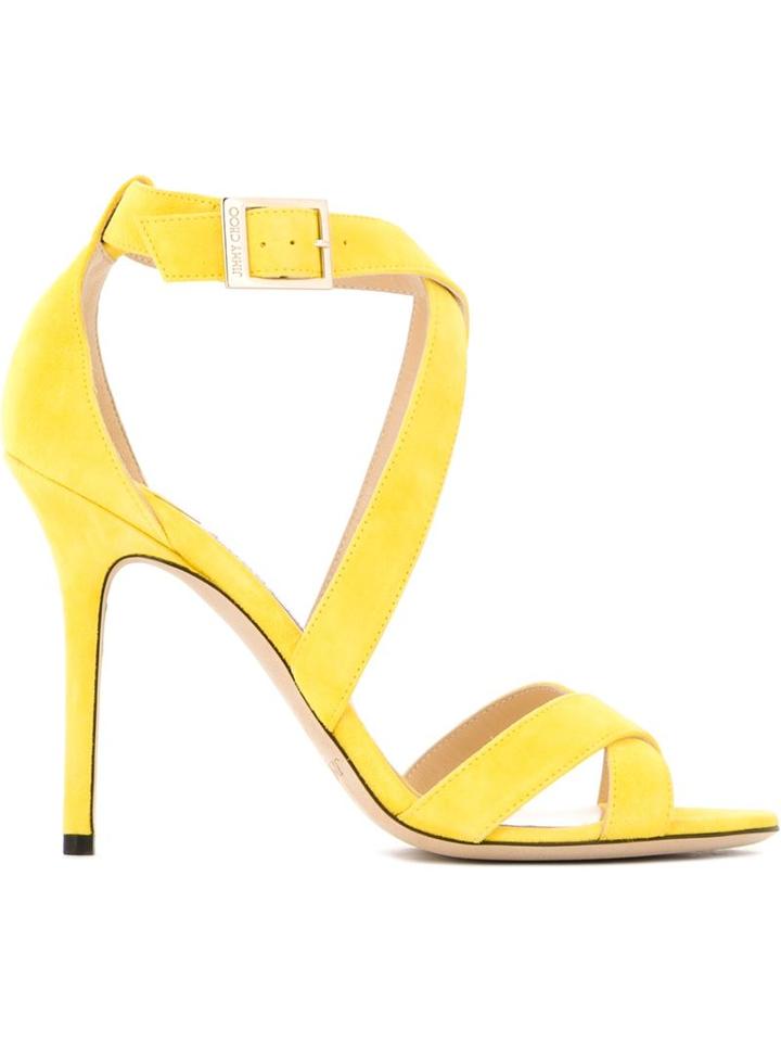 Jimmy Choo Lottie Sandals, Women's, Size: 40, Yellow/orange, Suede/leather