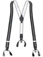 Tagliatore - Striped Braces - Men - Elastodiene/polyester - One Size, Black, Elastodiene/polyester
