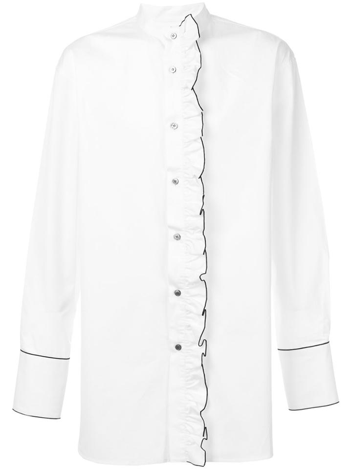 Wooyoungmi Mandarin Collar Ruffled Shirt - White