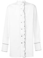 Wooyoungmi Mandarin Collar Ruffled Shirt - White