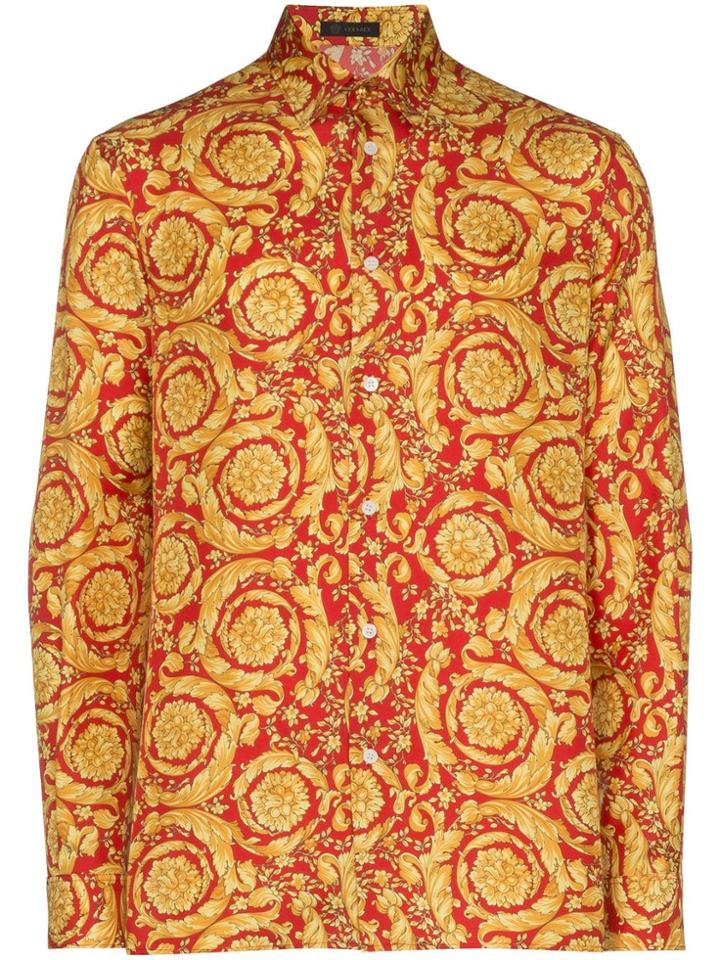 Versace Baroque-print Shirt - Red