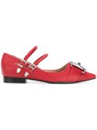 Toga Pulla Embellished Point-toe Ballerina Shoes - Red