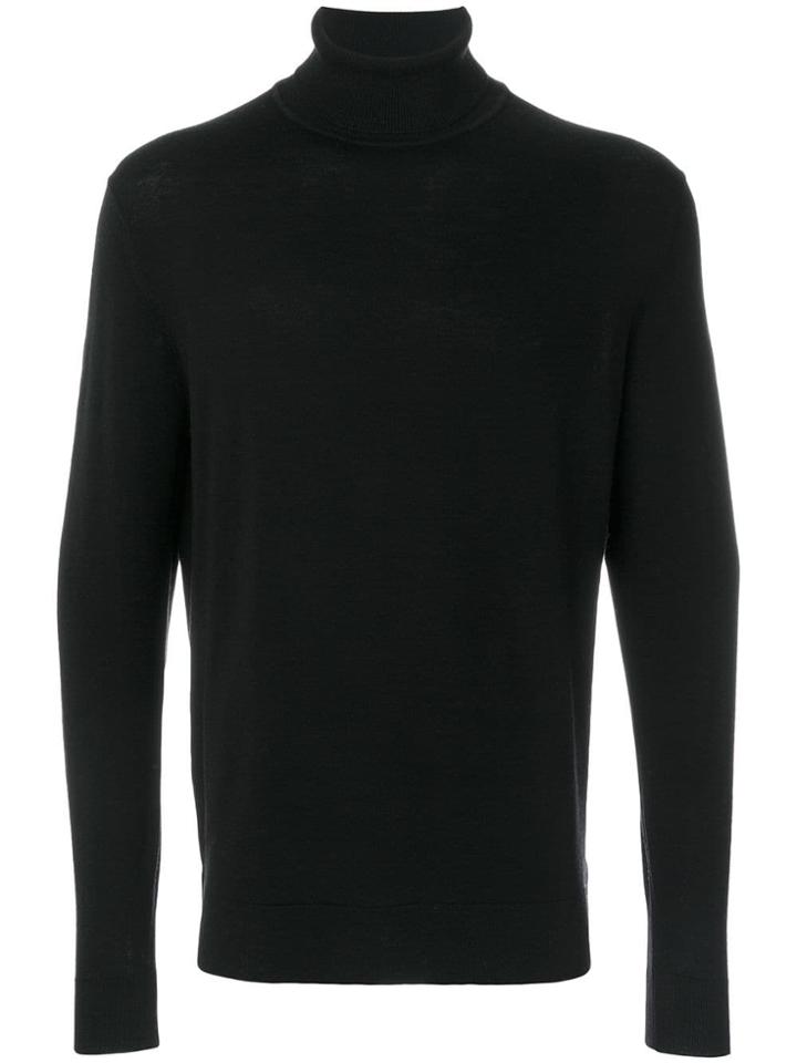 Sunspel Roll Neck Jumper - Black