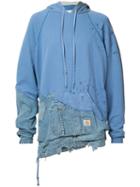 Greg Lauren - Denim Destroyed Hoodie - Men - Cotton - 4, Blue, Cotton