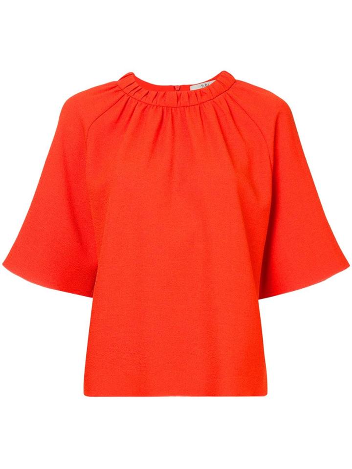 Tibi Shirred Neck Blouse - Orange
