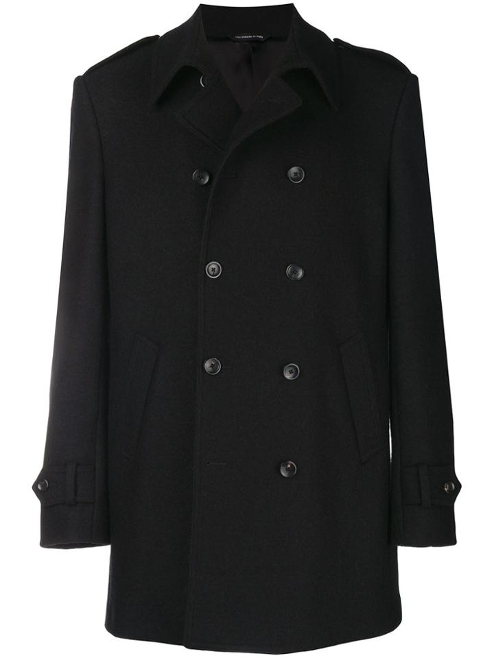 Tonello Short Double Breasted Coat - Black