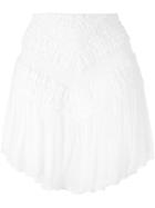 Jay Ahr Chevron Pattern Mini Skirt, Women's, Size: 40, White, Silk/cotton/polyester