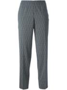 Piazza Sempione Printed Trousers, Women's, Size: 38, Grey, Spandex/elastane/virgin Wool