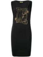 Versace Jeans - Logo Print Dress - Women - Spandex/elastane/viscose/polyimide - 42, Black, Spandex/elastane/viscose/polyimide