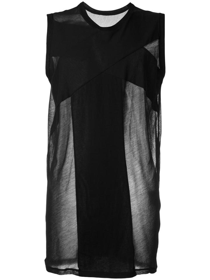 Julius Sheer Panel Tank Top, Men's, Size: 4, Black, Cotton
