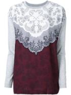 Mother Of Pearl Lace Print Sweatshirt, Women's, Size: Medium, Grey, Silk/cotton