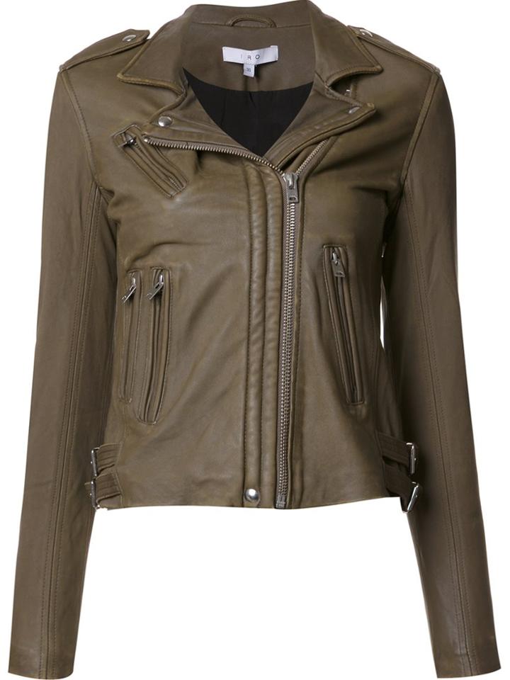 Iro Biker Leather Jacket - Green