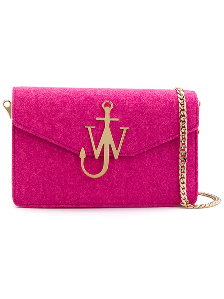 Jw Anderson Felt Logo Purse - Pink & Purple