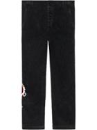 Gucci Marbled Corduroy Chino With Dragon - Black