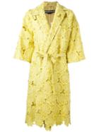 Rochas Floral Lace Cardigan, Women's, Size: 40, Yellow/orange, Silk