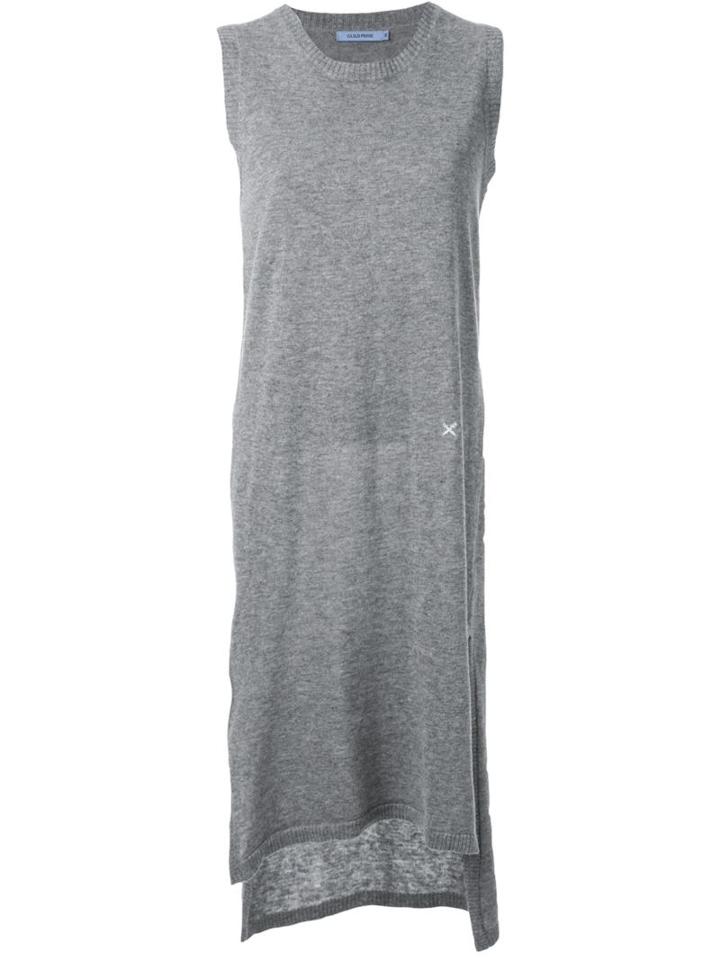 Guild Prime Low Back Knitted Sleeveless Dress, Women's, Size: 34, Grey, Cotton/linen/flax