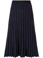 Diane Von Furstenberg Pleated Midi Skirt - Black