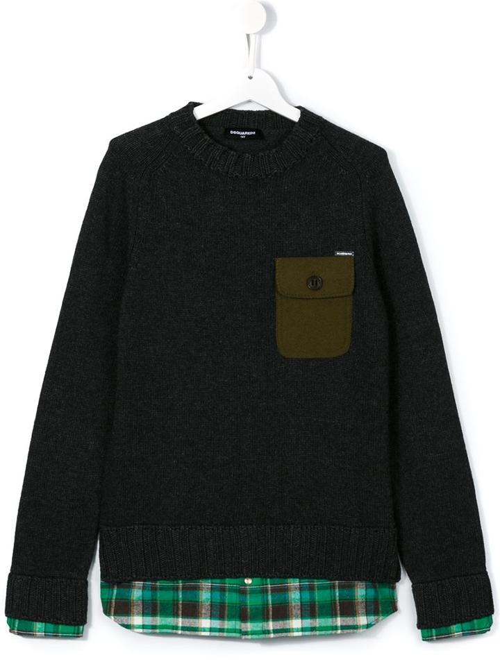 Dsquared2 Kids Checked Hem Jumper