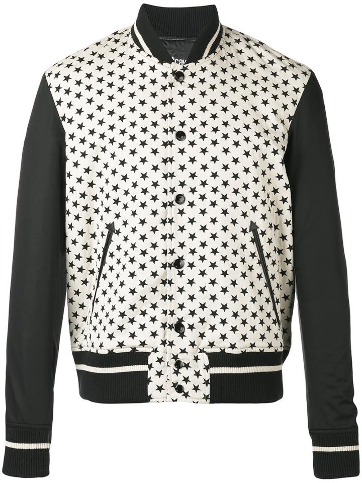 Just Cavalli - Star Print Bomber Jacket - Men - Cotton/polyamide/spandex/elastane - 52, Black, Cotton/polyamide/spandex/elastane