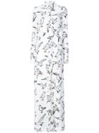 Oscar De La Renta Bird-print Maxi Shirt Dress - White