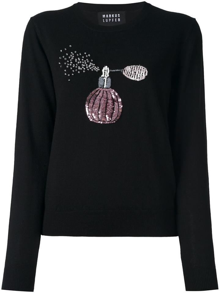 Markus Lupfer Sequined Perfume Flask Sweatshirt