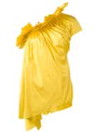 Marques'almeida Ruffled One-shoulder Asymmetric Top, Women's, Size: Xs, Yellow/orange, Silk
