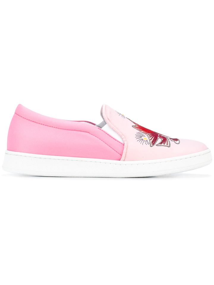 Joshua Sanders Embroidered Slip-on Sneakers - Pink & Purple