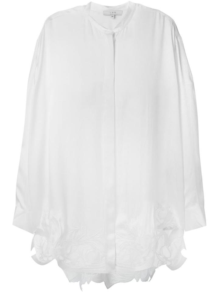 Iro Embroidered Hem Shirt, Women's, Size: 40, White, Silk