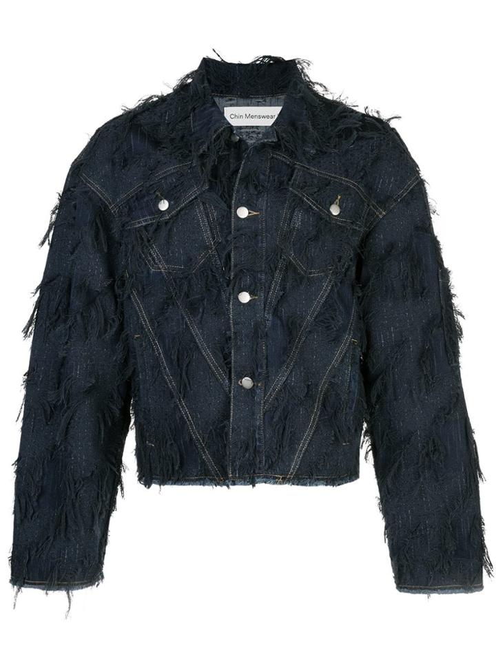 Chin Menswear Intl Tassel Denim Jacket - Blue