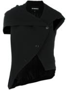 Ann Demeulemeester Folded Lapel Sleeveless Waistcoat, Women's, Size: 36, Black, Virgin Wool/spandex/elastane/nylon/rayon