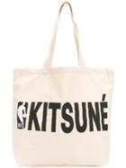 Maison Kitsuné Logo Tote Bag - Nude & Neutrals