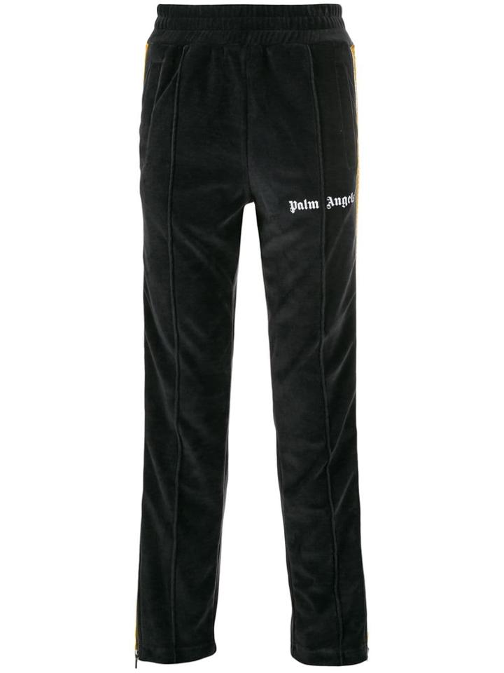 Palm Angels Zip-detailed Striped Track Pants - Black