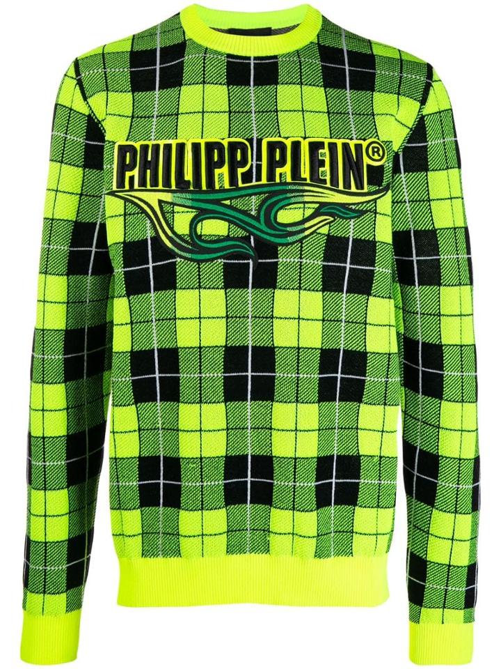 Philipp Plein Tartan Pullover - Yellow