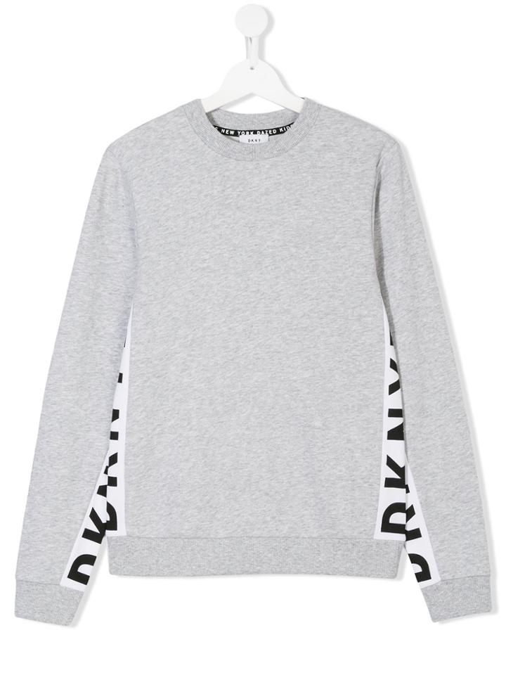 Dkny Kids Contrast Panels Sweatshirt - Grey