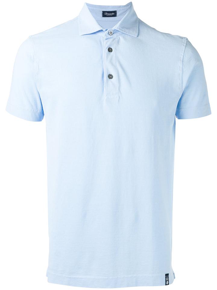 Drumohr Classic Polo Shirt, Men's, Size: Medium, Blue, Cotton