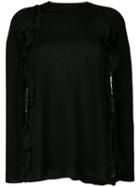Red Valentino - Ruffle Blouse - Women - Silk/spandex/elastane/virgin Wool - Xs, Black, Silk/spandex/elastane/virgin Wool