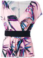 Emilio Pucci Palm Trees Print Top, Women's, Size: 42, Viscose/silk