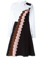 Vivetta Embroidered Longsleeved Collar Dress, Women's, Size: 42, Black, Polyester/spandex/elastane/virgin Wool