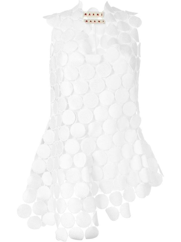 Marni Dot In Macramé Top, Women's, Size: 42, White, Cotton/viscose