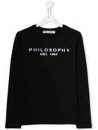 Philosophy Di Lorenzo Serafini Kids Teen Logo Print Sweater - Black