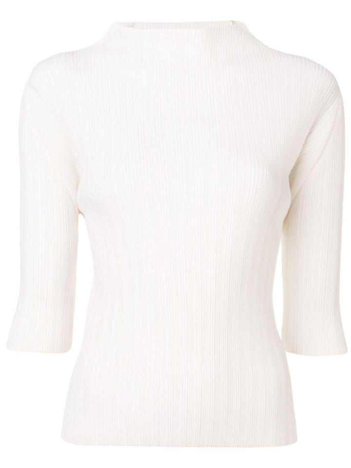 Pleats Please By Issey Miyake Micro-pleated Blouse - White