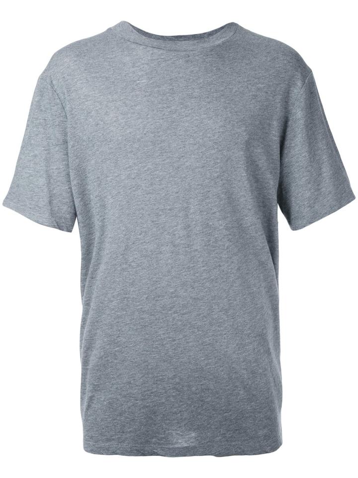 T By Alexander Wang Plain T-shirt, Men's, Size: Large, Grey, Cotton