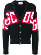 Gcds Logo Intarsia Cardigan - Black
